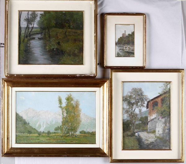 Enrico Edoardo Intraina (1870-1945) Paesaggi  - Asta Dipinti del XIX-XX secolo - Associazione Nazionale - Case d'Asta italiane