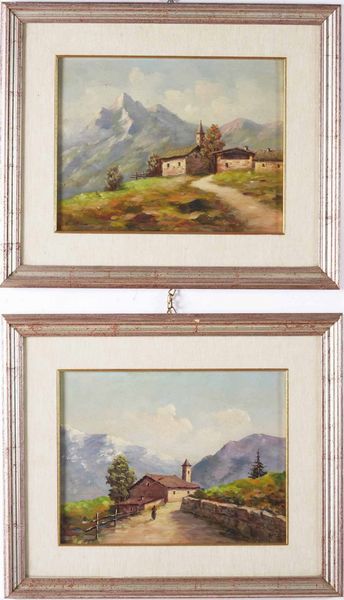 Coppia di dipinti raffiguranti paesaggi  - Asta Dipinti del XIX-XX secolo - Associazione Nazionale - Case d'Asta italiane