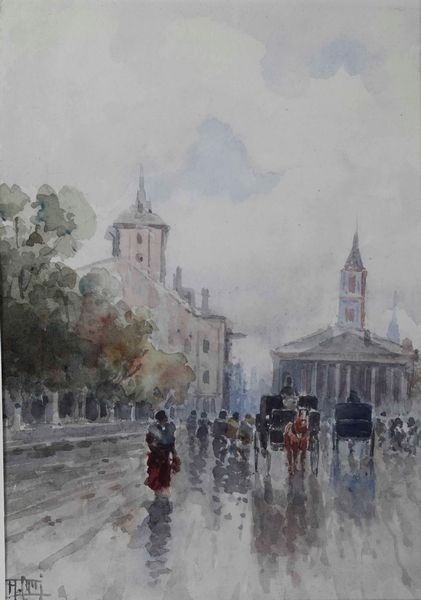 Aurelio Catti (1895-1966) Vedute cittadine con figure  - Asta Dipinti del XIX-XX secolo - Associazione Nazionale - Case d'Asta italiane