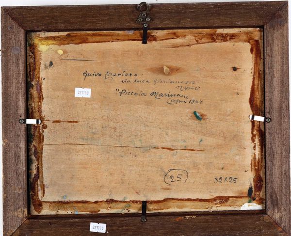 Guido Casciaro, Attribuito a : Piccola marina, Capri, 1947  - Asta Dipinti del XIX-XX secolo - Associazione Nazionale - Case d'Asta italiane