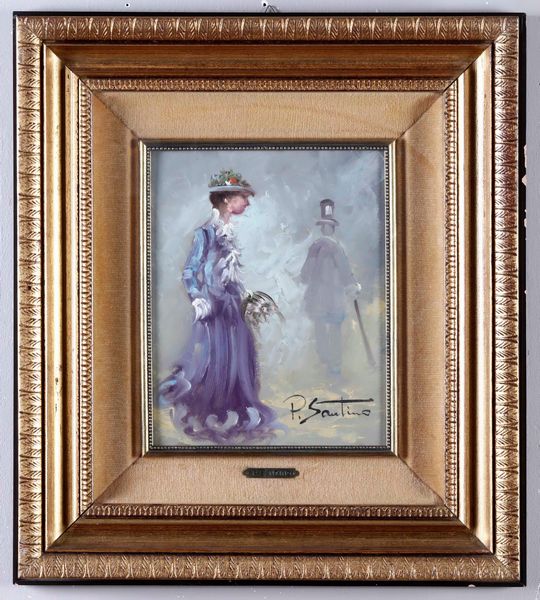 Pio Santini : Figure femminili  - Asta Dipinti del XIX-XX secolo - Associazione Nazionale - Case d'Asta italiane