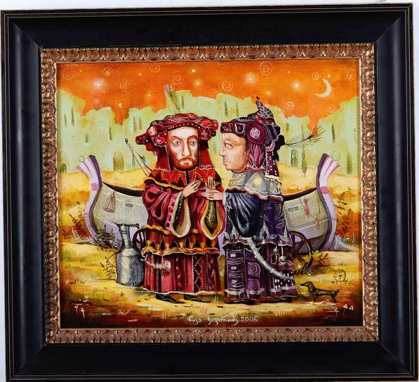 Lotto composto da tre dipinti di Benito Merl, tre dipinti di Nika Giapardze e uno di Vito Mastronardi  - Asta Dipinti del XIX-XX secolo - Associazione Nazionale - Case d'Asta italiane