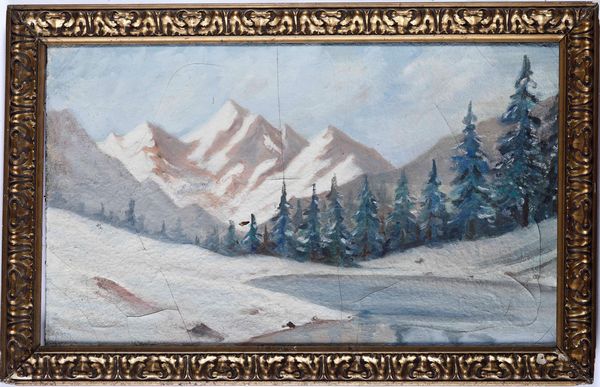 Pittore del XX secolo Paesaggio montano  - Asta Dipinti del XIX-XX secolo - Associazione Nazionale - Case d'Asta italiane