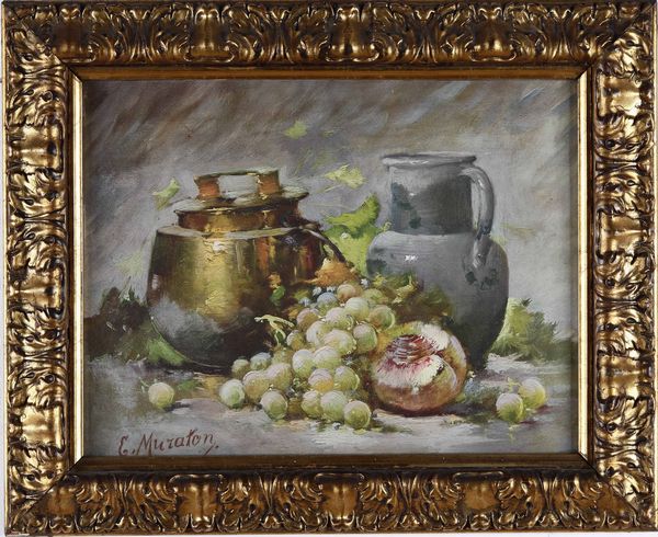 E. Muraton Coppia di nature morte  - Asta Dipinti del XIX-XX secolo - Associazione Nazionale - Case d'Asta italiane