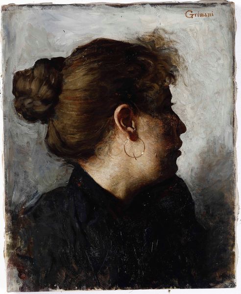 Guido Grimani : Ritratto femminile di profilo  - Asta Dipinti del XIX-XX secolo - Associazione Nazionale - Case d'Asta italiane