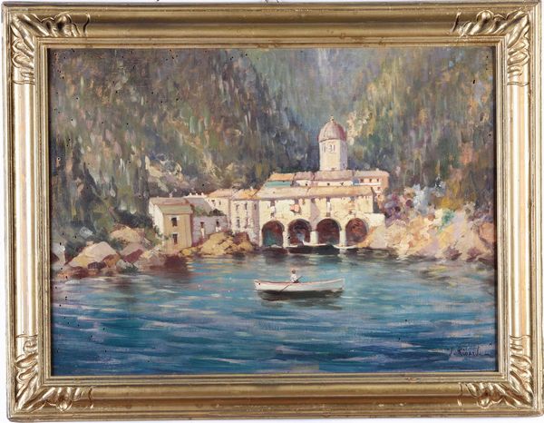 Due quadri rappresentanti Camogli e San Fruttuoso, XX secolo  - Asta Dipinti del XIX-XX secolo - Associazione Nazionale - Case d'Asta italiane