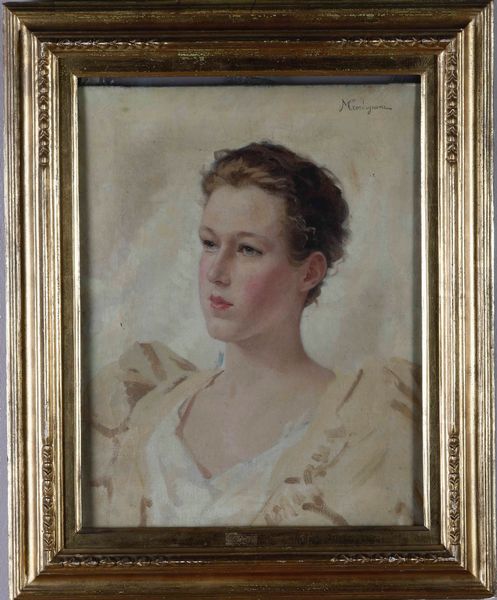 Michele Gordigiani, Attribuito a : Ritratto di giovane donna  - Asta Dipinti del XIX-XX secolo - Associazione Nazionale - Case d'Asta italiane