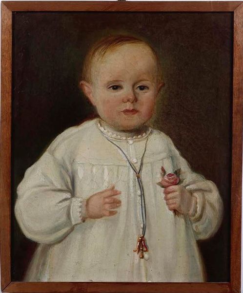 Anonimo del XIX secolo ritratto di infante  - Asta Dipinti del XIX-XX secolo - Associazione Nazionale - Case d'Asta italiane
