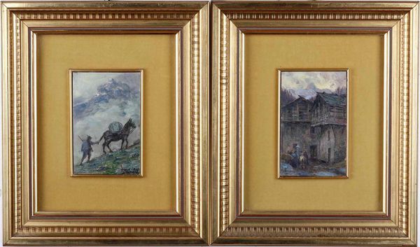 Berto Ferrari : Coppia di piccoli dipinti  - Asta Dipinti del XIX-XX secolo - Associazione Nazionale - Case d'Asta italiane