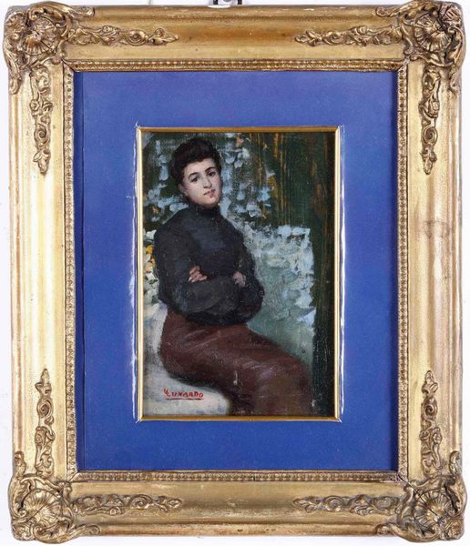 Lazzaro Luxardo : Ritratto femminile  - Asta Dipinti del XIX-XX secolo - Associazione Nazionale - Case d'Asta italiane