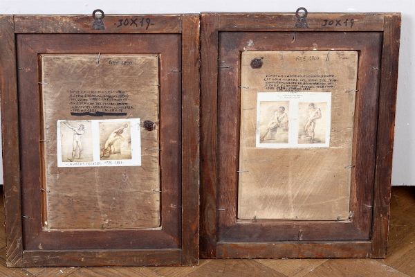 Coppia di dipinti Studi virili  - Asta Dipinti del XIX-XX secolo - Associazione Nazionale - Case d'Asta italiane