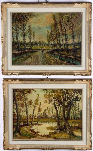 E Bistagnino Coppia di paesaggi  - Asta Dipinti del XIX-XX secolo - Associazione Nazionale - Case d'Asta italiane