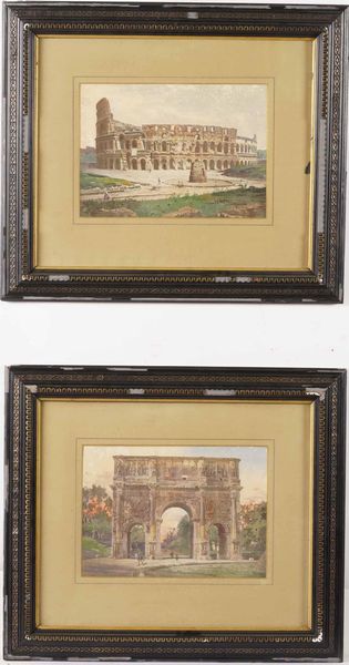 Coppia di cromolitografie su carta. Fine Secolo XIX Colosseo con Meta Sudante e Arco di Tito  - Asta Dipinti del XIX-XX secolo - Associazione Nazionale - Case d'Asta italiane