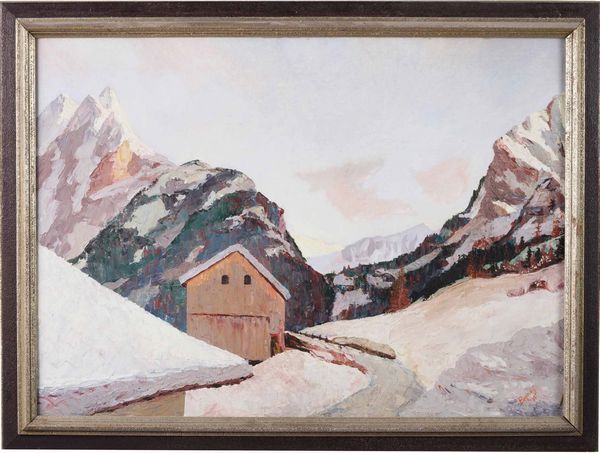Giuseppe Sopraperra (1912-1985) Paesaggio montano con baita  - Asta Dipinti del XIX-XX secolo - Associazione Nazionale - Case d'Asta italiane