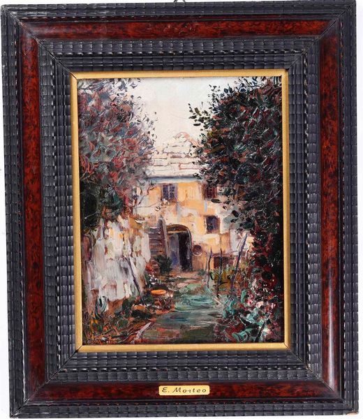 Ettore Morteo : Casolare  - Asta Dipinti del XIX-XX secolo - Associazione Nazionale - Case d'Asta italiane