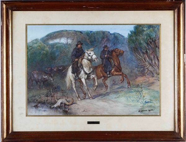 HENRY COLEMAN : Uomini a cavallo  - Asta Dipinti del XIX-XX secolo - Associazione Nazionale - Case d'Asta italiane