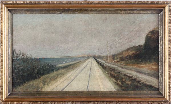 Pittore del XIX-XX secolo Paesaggio costiero con strada  - Asta Dipinti del XIX-XX secolo - Associazione Nazionale - Case d'Asta italiane