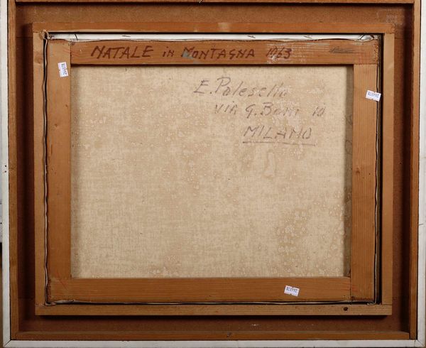 Eugenio Polesello : Natale in montagna  - Asta Dipinti del XIX-XX secolo - Associazione Nazionale - Case d'Asta italiane