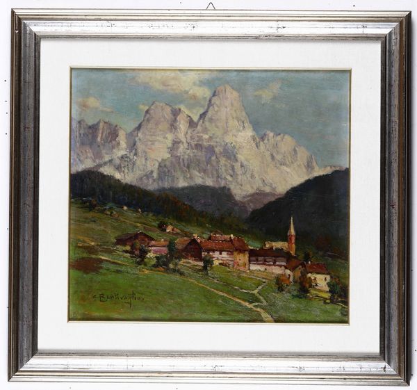 Cesare Bentivoglio : Le Pale di San Martino (Val di Fiemme)  - Asta Dipinti del XIX-XX secolo - Associazione Nazionale - Case d'Asta italiane
