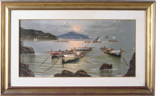 Dipinto raffigurante Golfo di Napoli, firmato M. Galanti  - Asta Dipinti del XIX-XX secolo - Associazione Nazionale - Case d'Asta italiane
