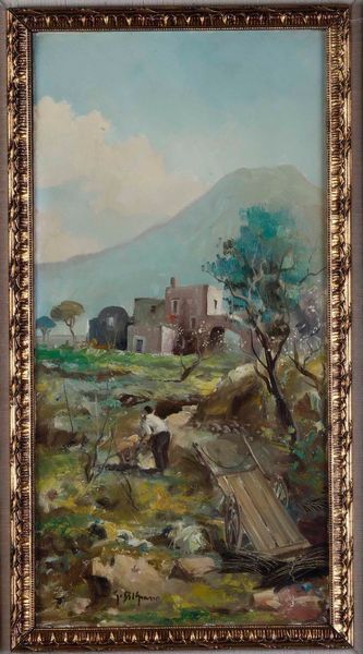 G. Del Grasso? Paesaggio con figura  - Asta Dipinti del XIX-XX secolo - Associazione Nazionale - Case d'Asta italiane