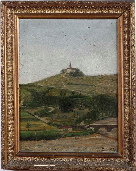 Zina (?) Paesaggio di campagna  - Asta Dipinti del XIX-XX secolo - Associazione Nazionale - Case d'Asta italiane