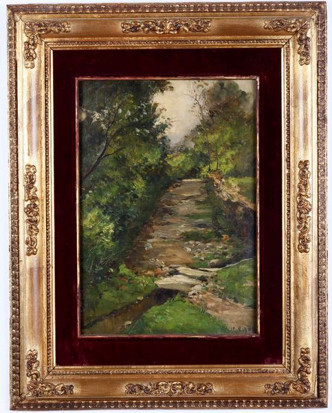 Lorenzo Delleani, Attribuito a : Ruscello nel bosco  - Asta Dipinti del XIX-XX secolo - Associazione Nazionale - Case d'Asta italiane