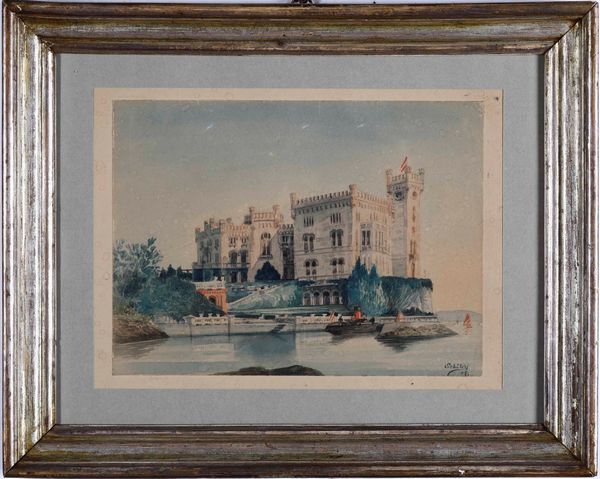 Schiler, 1907 Veduta di Trieste  - Asta Dipinti del XIX-XX secolo - Associazione Nazionale - Case d'Asta italiane