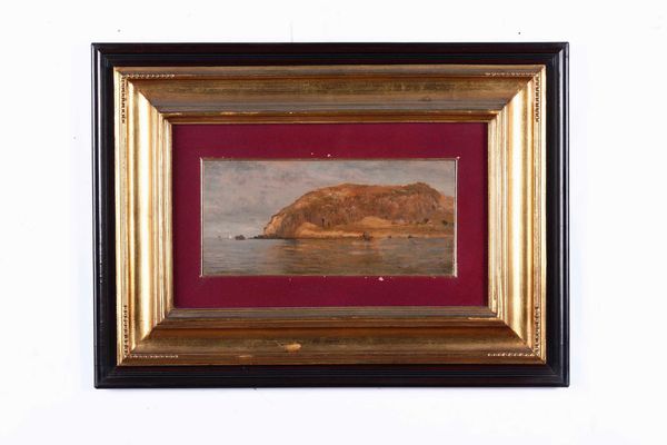 Federico Rossano, Attribuito a : Scena costiera  - Asta Dipinti del XIX-XX secolo - Associazione Nazionale - Case d'Asta italiane