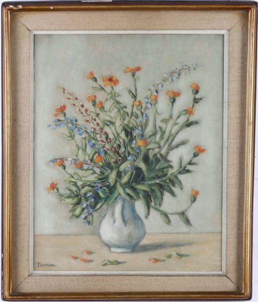 FIORENZO TOMEA : Fiori, 1956  - Asta Dipinti del XIX-XX secolo - Associazione Nazionale - Case d'Asta italiane