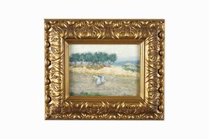 Due dipinti firmati, inizio XX secolo, firme indecifrate  - Asta Dipinti del XIX-XX secolo - Associazione Nazionale - Case d'Asta italiane