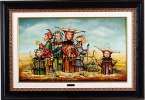 Lotto composto da tre dipinti di Benito Merl, tre dipinti di Nika Giapardze e uno di Vito Mastronardi  - Asta Dipinti del XIX-XX secolo - Associazione Nazionale - Case d'Asta italiane