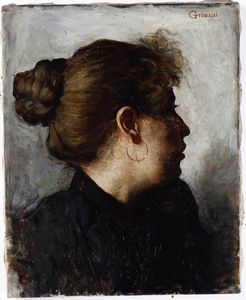 Guido Grimani : Ritratto femminile di profilo  - Asta Dipinti del XIX-XX secolo - Associazione Nazionale - Case d'Asta italiane