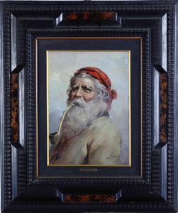 Athos Brioschi - Ritratto di anziano con pipa