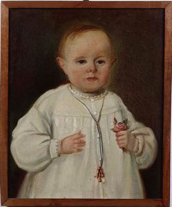Anonimo del XIX secolo ritratto di infante  - Asta Dipinti del XIX-XX secolo - Associazione Nazionale - Case d'Asta italiane