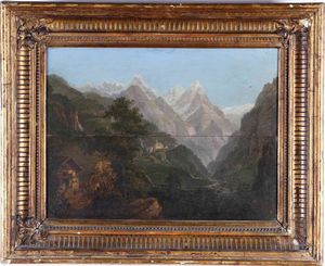 Heinrich Reinhold (1788-1825), attr, Paesaggio  - Asta Dipinti del XIX-XX secolo - Associazione Nazionale - Case d'Asta italiane