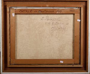 Eugenio Polesello : Natale in montagna  - Asta Dipinti del XIX-XX secolo - Associazione Nazionale - Case d'Asta italiane