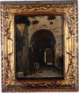 Domenico Cambiaso, Attribuito a - Un passaggio con archivolto