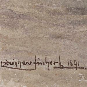 Pittore del XIX secolo Paesaggio con piramidi, 1891  - Asta Dipinti del XIX-XX secolo - Associazione Nazionale - Case d'Asta italiane