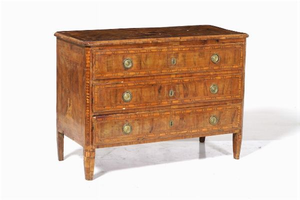 Cassettone lastronato e filettato, XVIII secolo  - Asta Antiquariato Ottobre  - Associazione Nazionale - Case d'Asta italiane