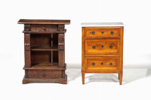 Lotto di due comodini in legno, XIX-XX secolo  - Asta Antiquariato Ottobre  - Associazione Nazionale - Case d'Asta italiane