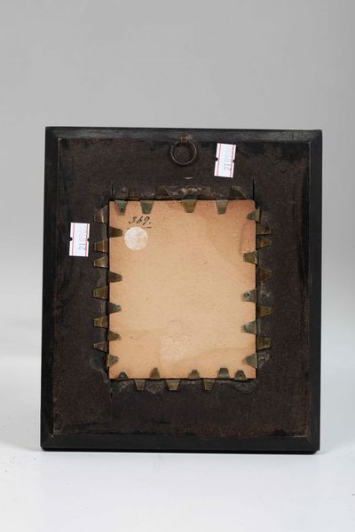 Miniatura con figura maschile in cornice legno ebanizzato e ottone  - Asta Antiquariato Ottobre  - Associazione Nazionale - Case d'Asta italiane