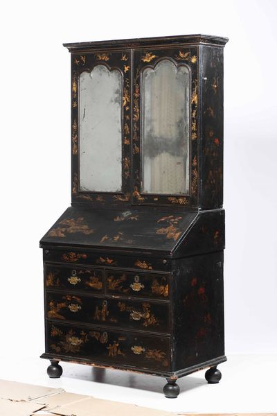 Trumeau in legno ebanizzato e laccato a cineserie, Venezia XVIII secolo  - Asta Antiquariato Ottobre  - Associazione Nazionale - Case d'Asta italiane