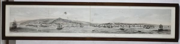 Couviller & Jacottet - Lemercier : Lemercier - Couviller & Jacottet Panorama della citta di Trieste.. Paris, Lemercier. Met� sec.XIX (Ma ristampa fotografica della stessa Trieste. Seconda Met� Secolo XX.)  - Asta Antiquariato Ottobre  - Associazione Nazionale - Case d'Asta italiane