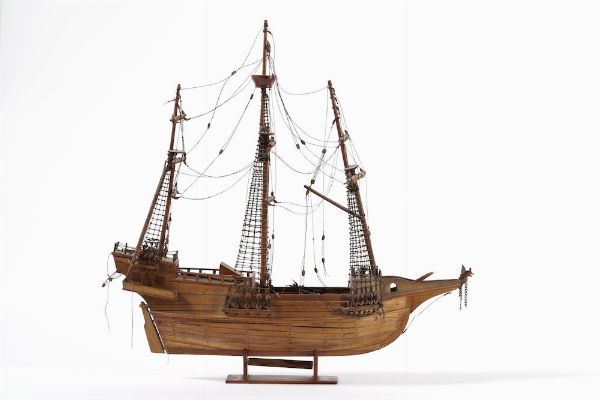 Modello di veliero in legno, XX secolo  - Asta Antiquariato Ottobre  - Associazione Nazionale - Case d'Asta italiane