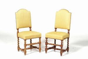 Gruppo di otto sedie con gambe a rocchetto  - Asta Antiquariato Ottobre  - Associazione Nazionale - Case d'Asta italiane