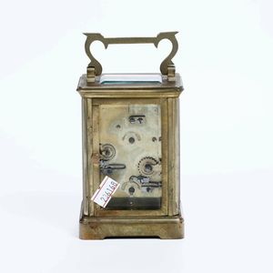 Pendola da carrozza in ottone, fine XIX secolo  - Asta Antiquariato Ottobre  - Associazione Nazionale - Case d'Asta italiane