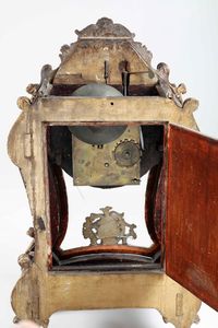 Pendola Cartel con mensola con cassa in legno dipinto, Francia XIX secolo  - Asta Antiquariato Ottobre  - Associazione Nazionale - Case d'Asta italiane