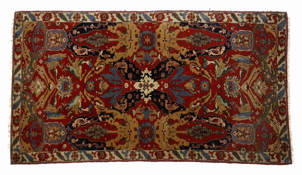 ANATOLIA : Tappeto a campo rosso e azzurro con decorazioni fitomorfe e animali  - Asta Asta 379 | ARTE ANTICA E DEL XIX SECOLO - Dipinti antichi e antiquariato  Online - Associazione Nazionale - Case d'Asta italiane
