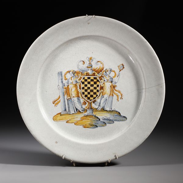 MANIFATTURA DI FAENZA DEL XVI-XVII SECOLO : Piatto in maiolica compendiaria raffigurante stemma nobiliare affiancato da due figure allegoriche  - Asta Asta 379 | ARTE ANTICA E DEL XIX SECOLO - Dipinti antichi e antiquariato  Online - Associazione Nazionale - Case d'Asta italiane